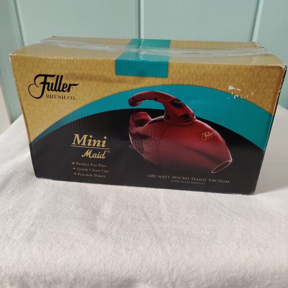 Fuller Brush Mini Maid Hand Vacuum w/Attachments 600 Watt Red- New Open Box - Picture 1 of 6